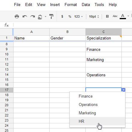 create a selection list in excel