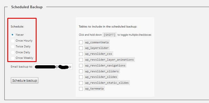 backup scheduler wordpress