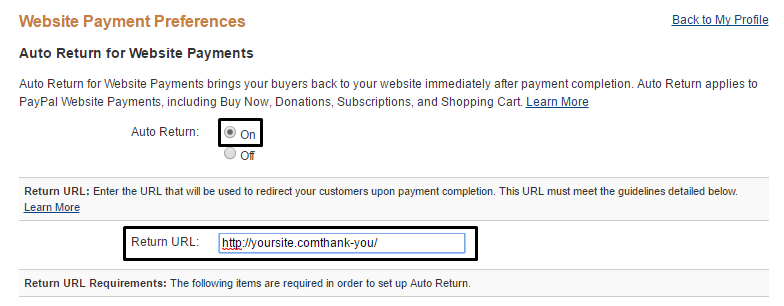 PayPal identity token - Auto Return & fill the Return url - how to line tips